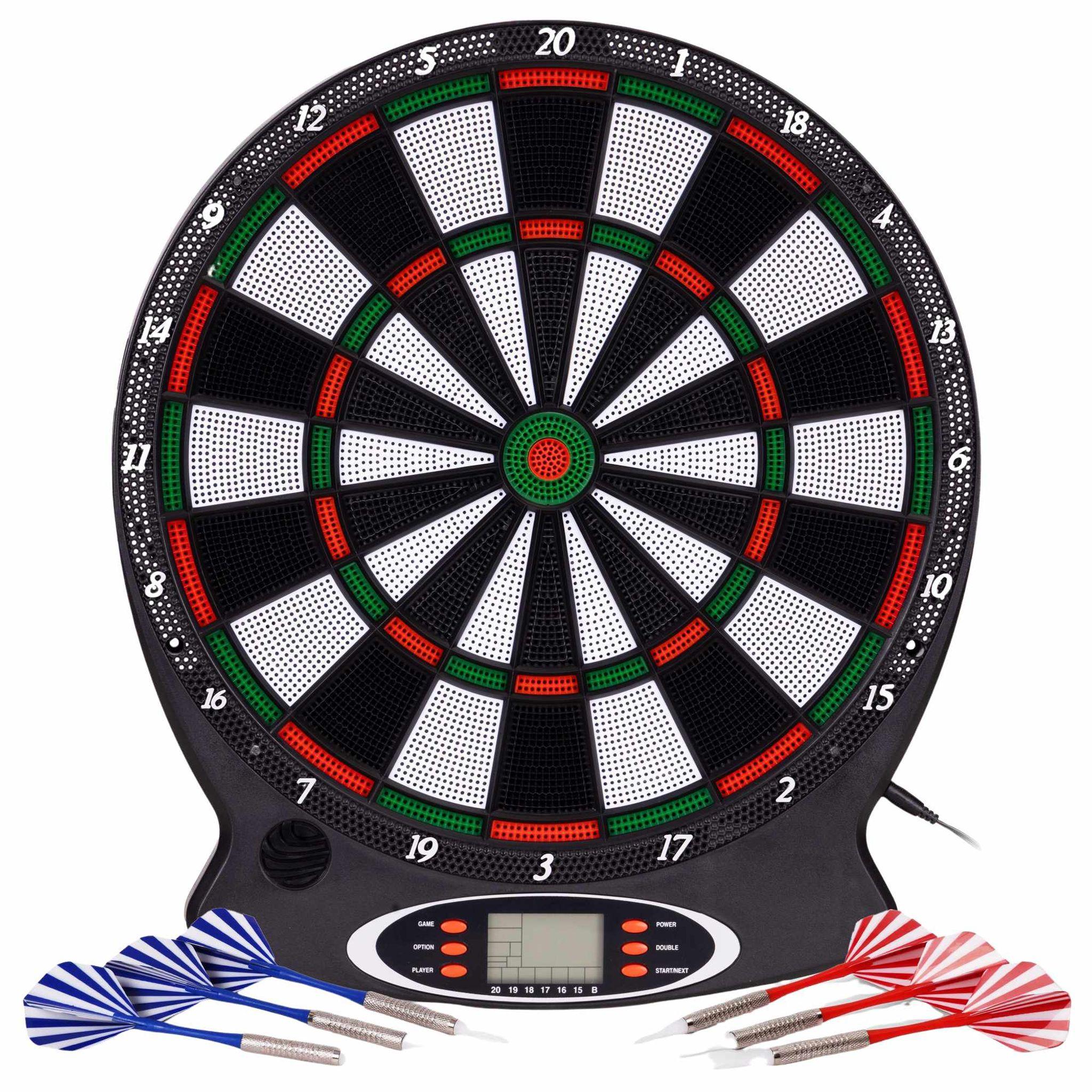 Northio Elektronisches Dartscheiben-Set, 38 cm, 18 Spiele, 6 Darts