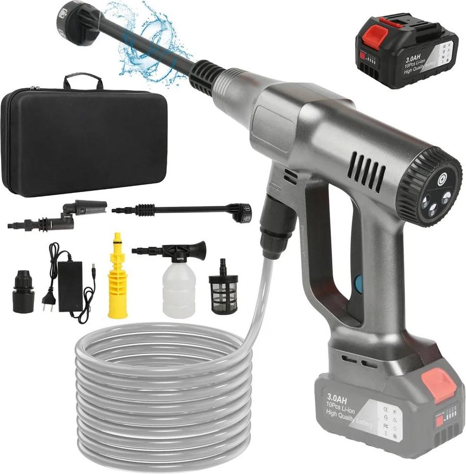 Elektrický vysokotlakový čistič, bezdrôtový dizajn, vysoká účinnosť, 1 batéria