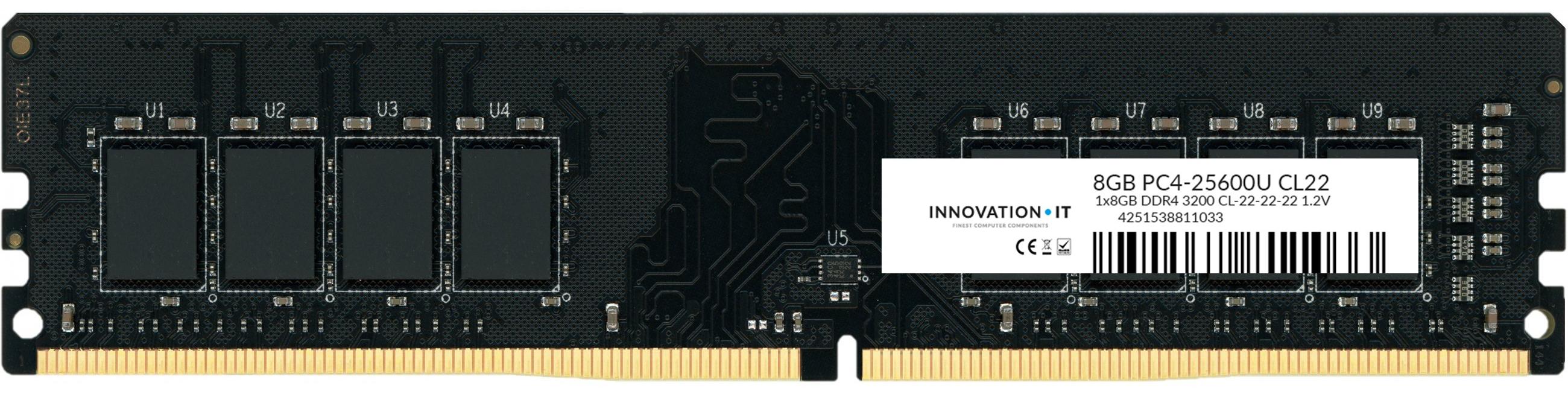 Innovation-Pc 3200 8GB Innovation IT CL22-22-22 1.2V LD 8-Chip Inno8G3200SS
