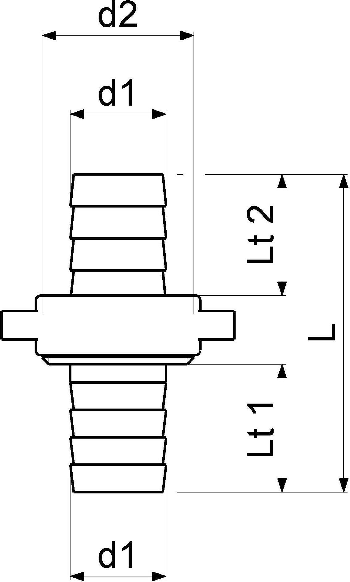 Js Ms-Schlauchverschraubung 3-Teilig,Flachdichtend,3/4"X1"