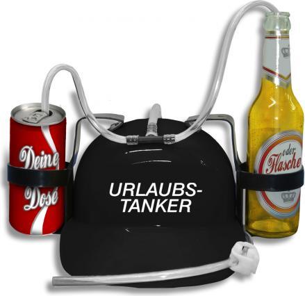 HSK Trinkhelm Spaßhelm mit Print - Urlaubstanker - 51627 Color - schwarz