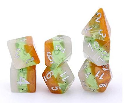 Foam Brain Games Würfelset Kiwi Fruit für Rollenspiele