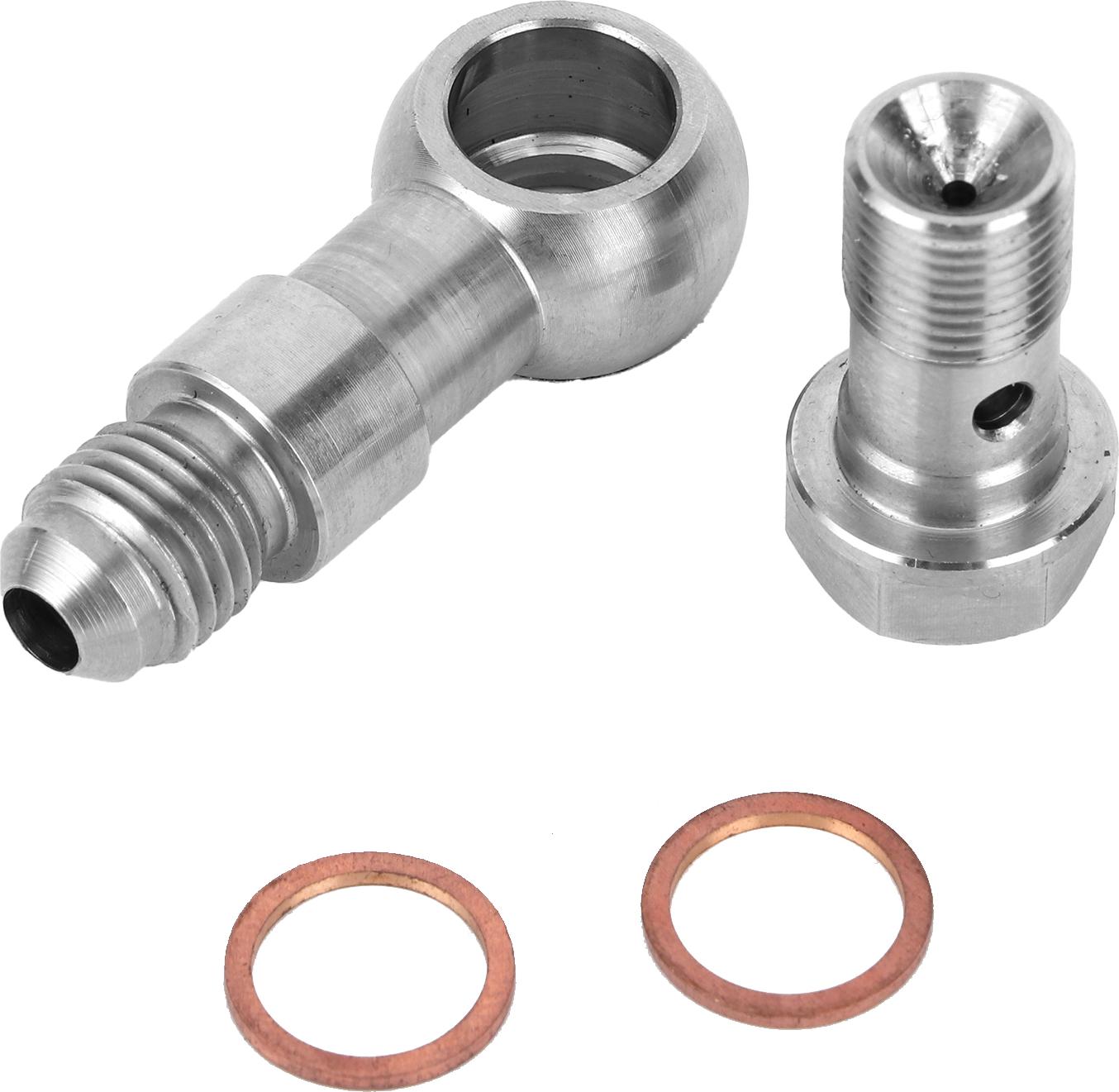 Gistuch Turbolader Turboöl-Futter-Restriktor M11x1.0 auf 4AN, rostfrei, 2 Stück