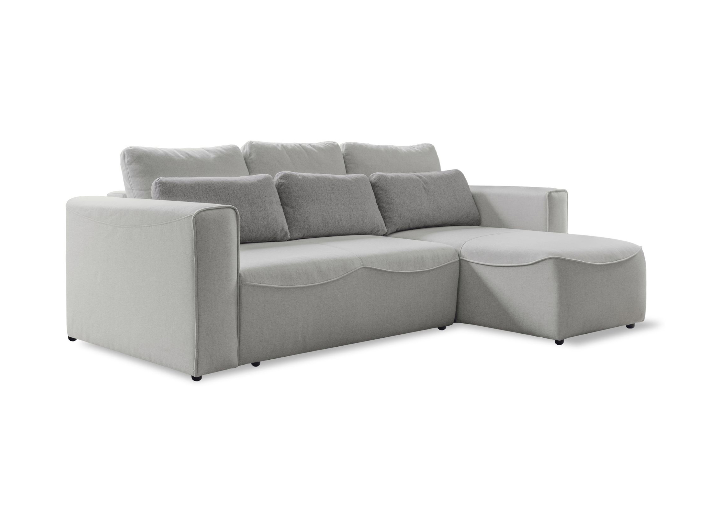 Ecksofa Homely Tommy mit Bettfunktion seitenverkehrt montierbar NEV-03 und NEV-13 Hellgrau und Beige