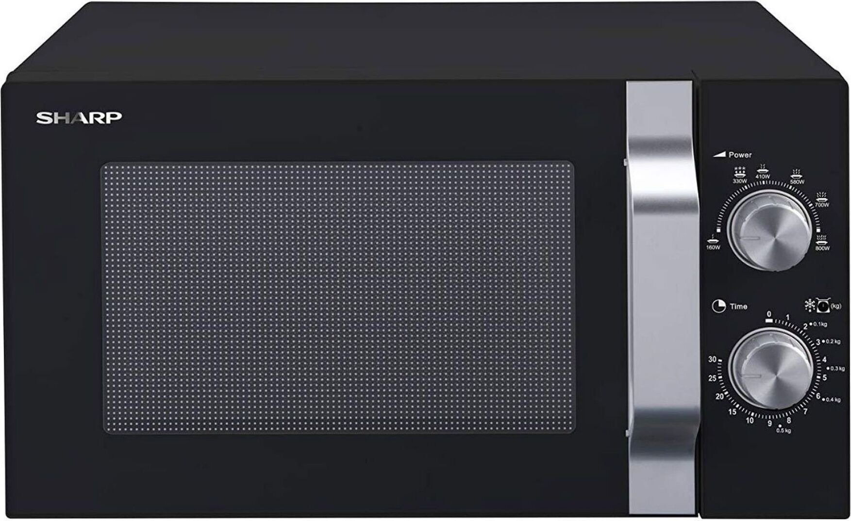 Sharp - Vestel Sharp R204BA Solo-Mikrowelle 6 Leistungsstufen - 800 Watt Leistung Schwarz/Silber