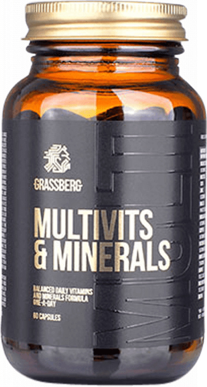 Grassberg Multivits & Minerals (60 Caps) Unflavoured - Vitamine, Mineralien & Gesundheit - Vitamine & Mineralien-Komplex FID