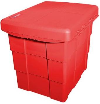 Daken PIT BOX Streugutbehälter aus Kunststoff mit oberer Öffnung, B66 H57 T50, Rot