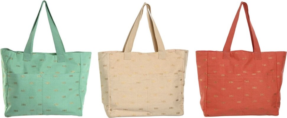 Damen Handtasche Home ESPRIT Blau grün Beige Koralle 55 x 14 x 35 cm (3 Stück) S3056438