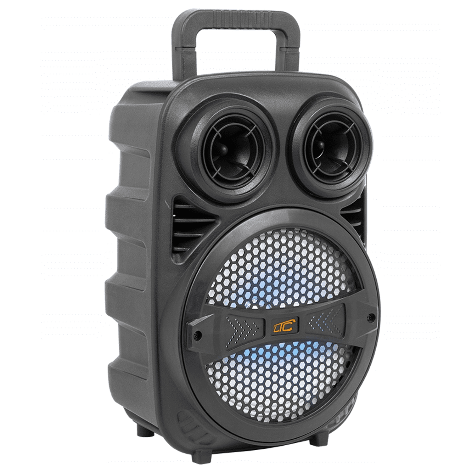 Power Audio Prenosný reproduktor Bluetooth 80 W AUX USB-A microSD rádio LED osvetlenie Diaľkové ovládanie Zabudovaná nabíjateľná batéria