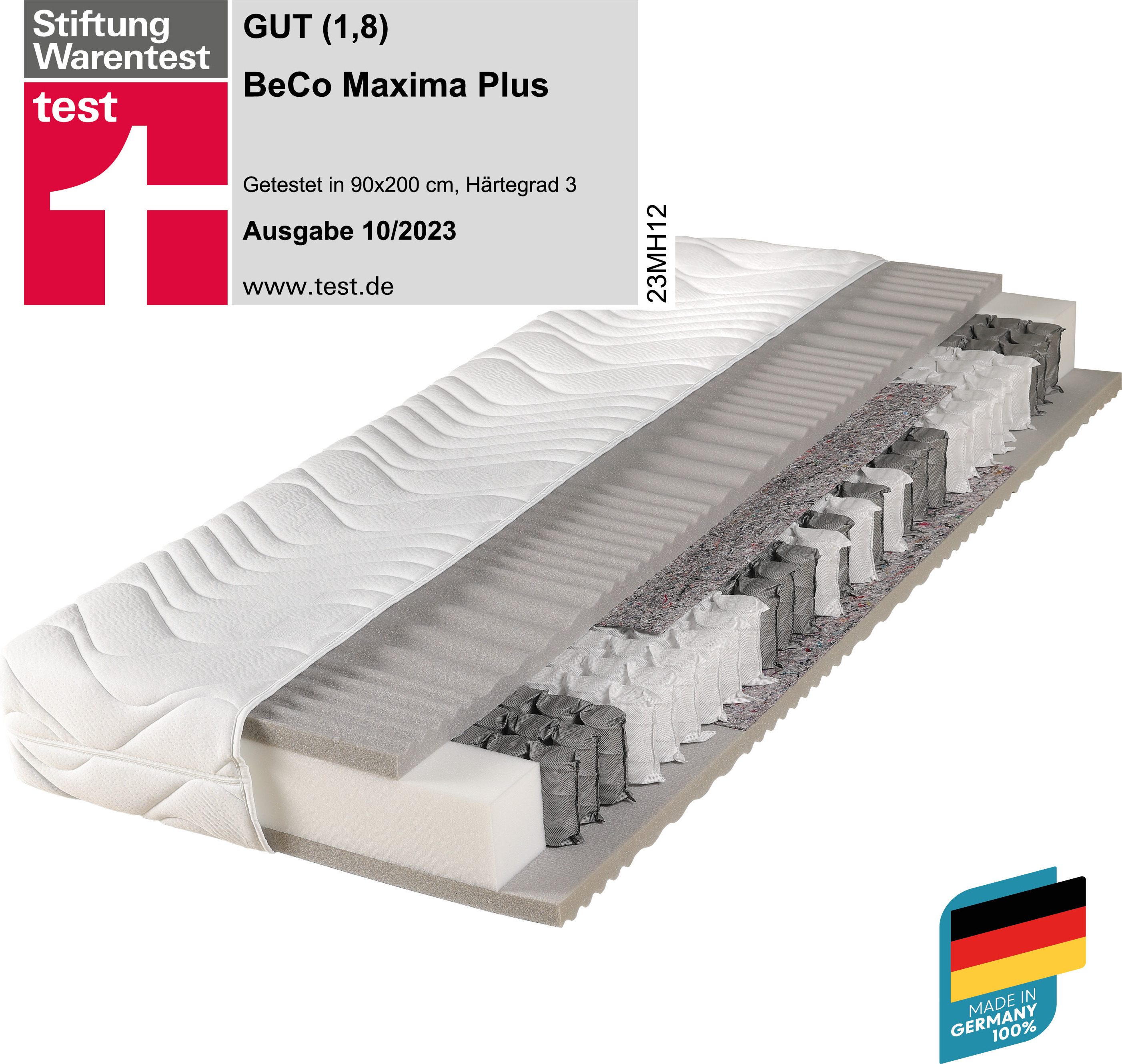Federkernmatratze Maxima Plus, Beco, 22 cm hoch, von Stiftung Warentest mit 