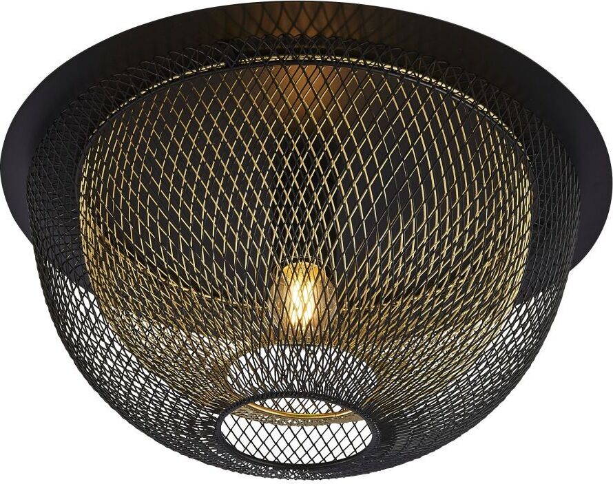 Deckenlampe Metall E27 Ø 40 cm rund in Schwarz Gold Modern