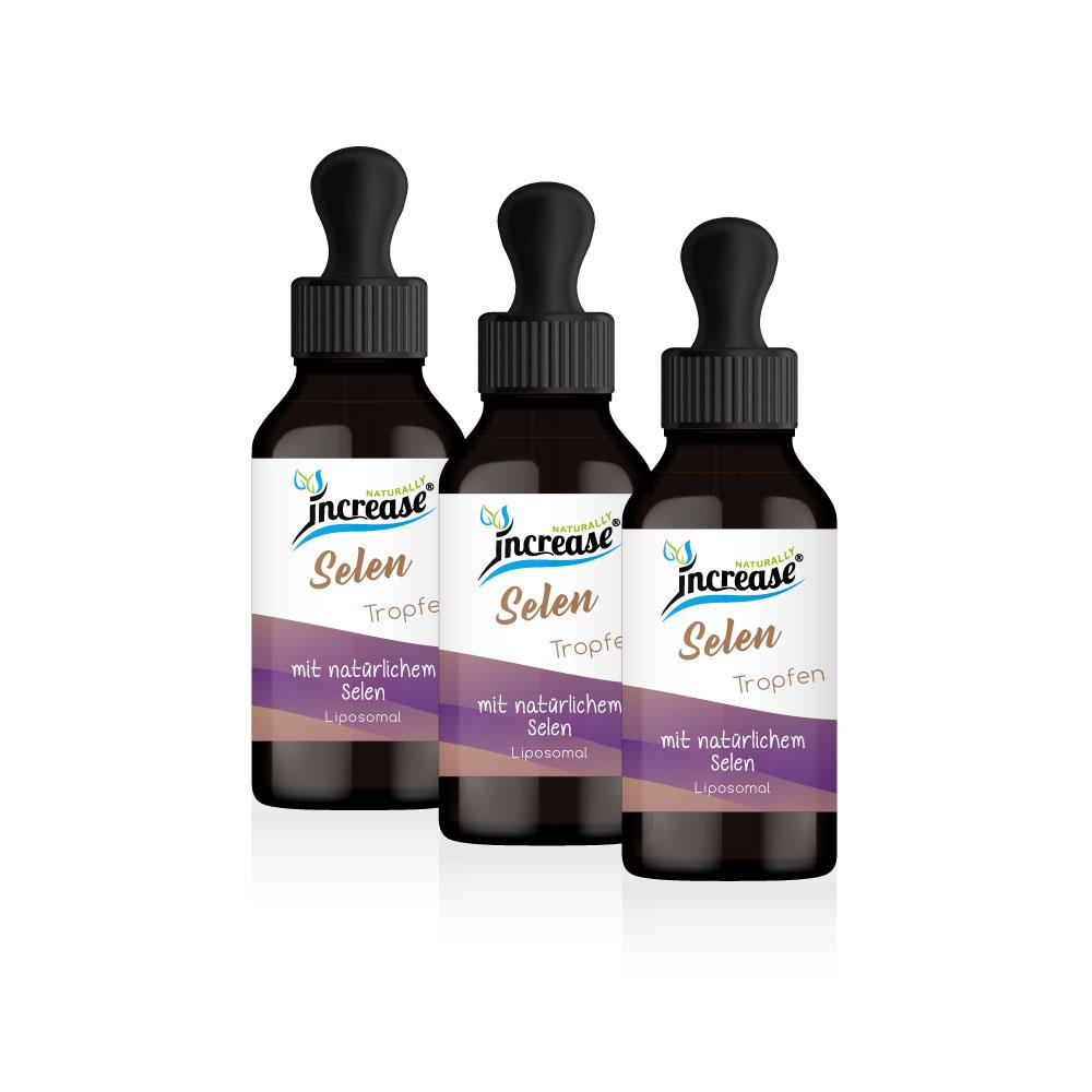 Increase Nimm 3, zahl 2 Aktion Liposomale Selen Tropfen hochdosiert - 300µg Selen pro Tag (27.000µg Selen in 3 Flaschen) - Keto MCT Öl C8 & C10