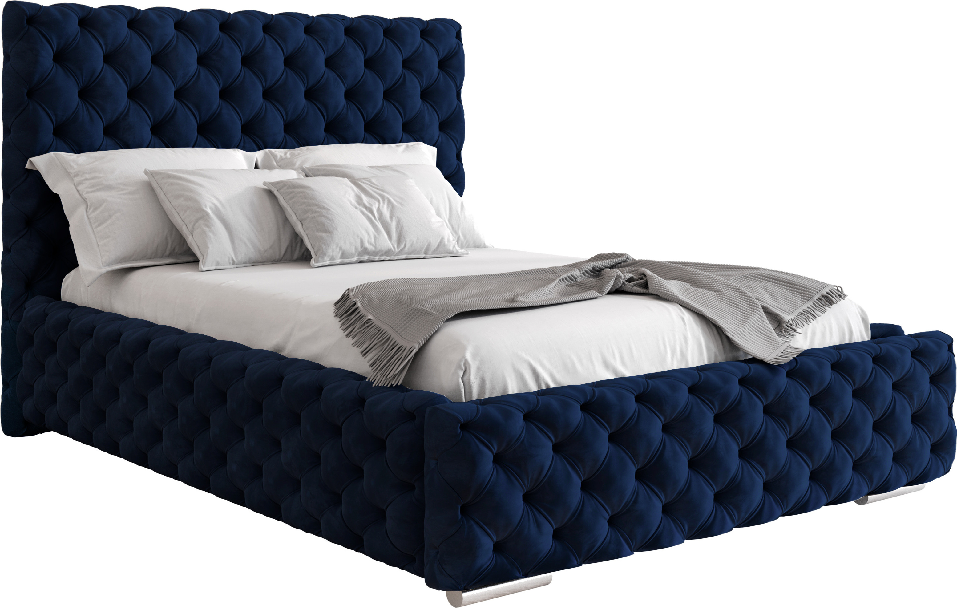 Furmeb24 HONNY 180 x 200 cm - Čalúnená posteľ s kontajnerom a dreveným rámom - Manželská posteľ s vyšším čelom - Kvalitná látka Magic Velvet