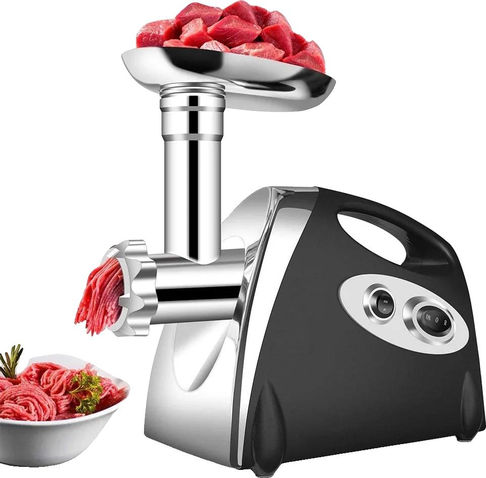 OEM Elektrischer Fleischwolf, Edelstahl, multifunktionales Küchengerät, Schwarz 3620