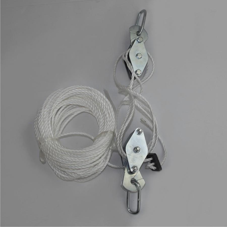 Benson Handflaschenzug 180kg Flaschenzug Hubhöhe 3m Kunstoffseil 20m 006441
