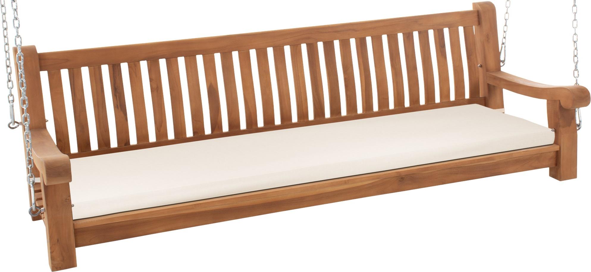 Schaukelbank MUVER - Holz Creme 200x70x62 cm | Hängebank Gartenschaukel Zum Aufhängen Veranda-Schaukel