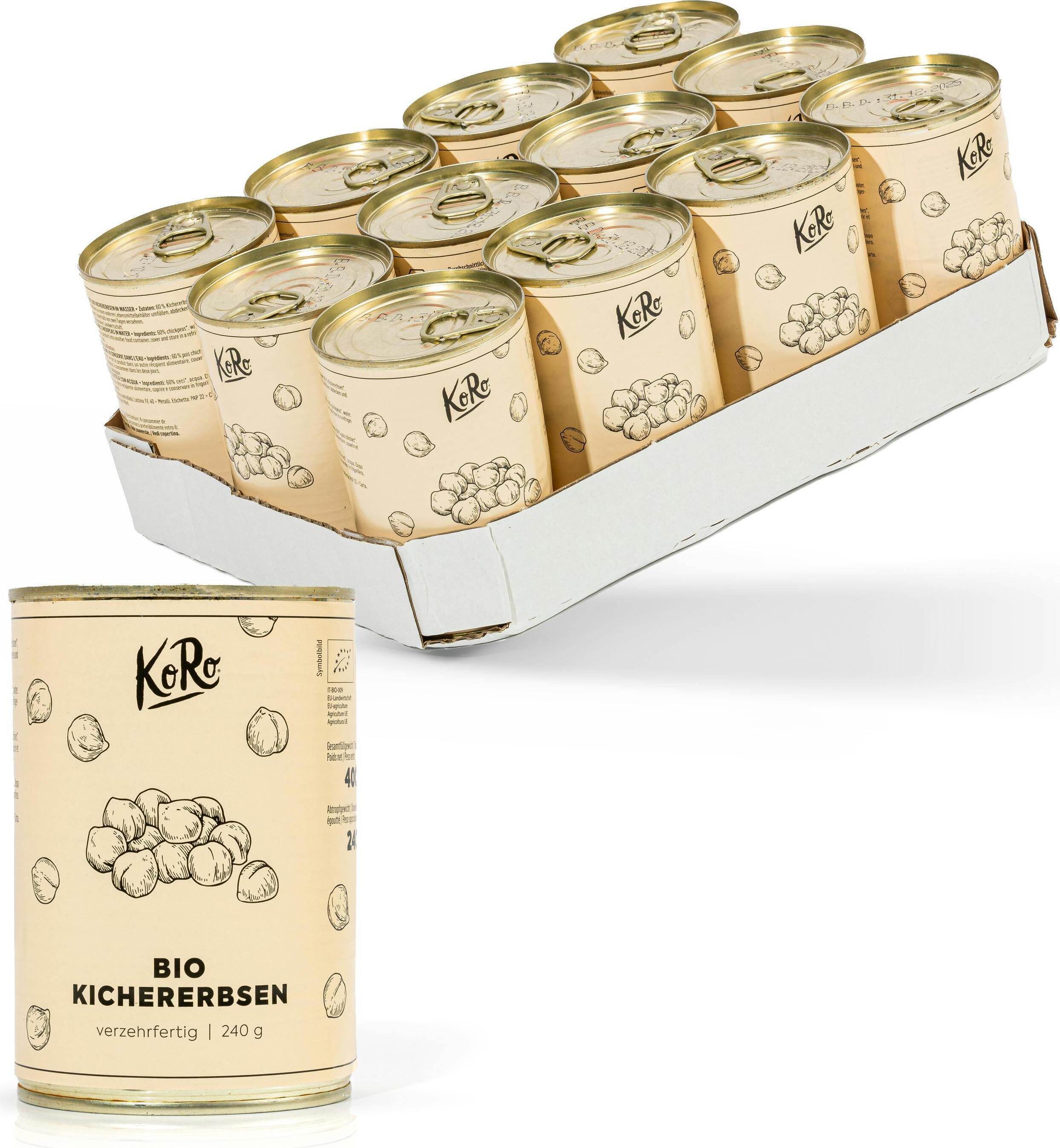 KoRo |Kichererbsen in der Dose 12 x 240 g HUELSEN_027_T12