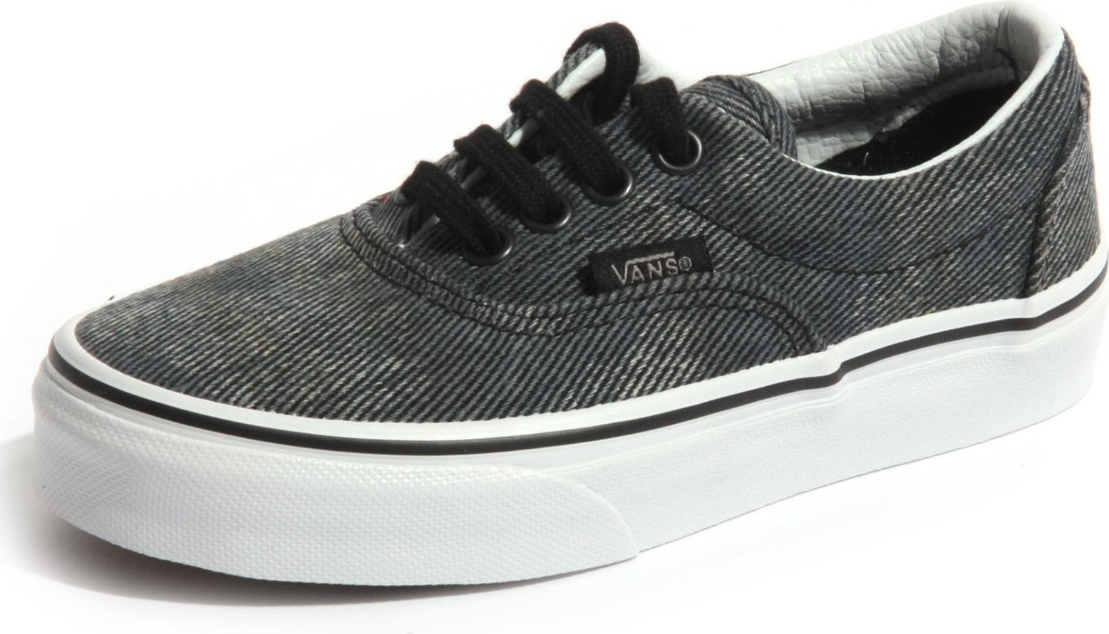 B0102 Turnschuhe uni VANS ERA grau Gewebe scarpe Schuh Junge Mädchen