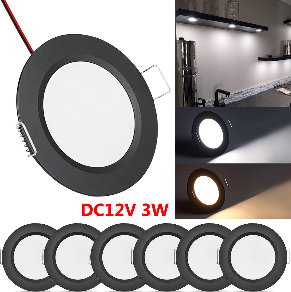 6x LED Einbaustrahler Set Rund, 7 Watt Kaltweiß - Flach Für Schmale Decken, 65mm Bohrloch