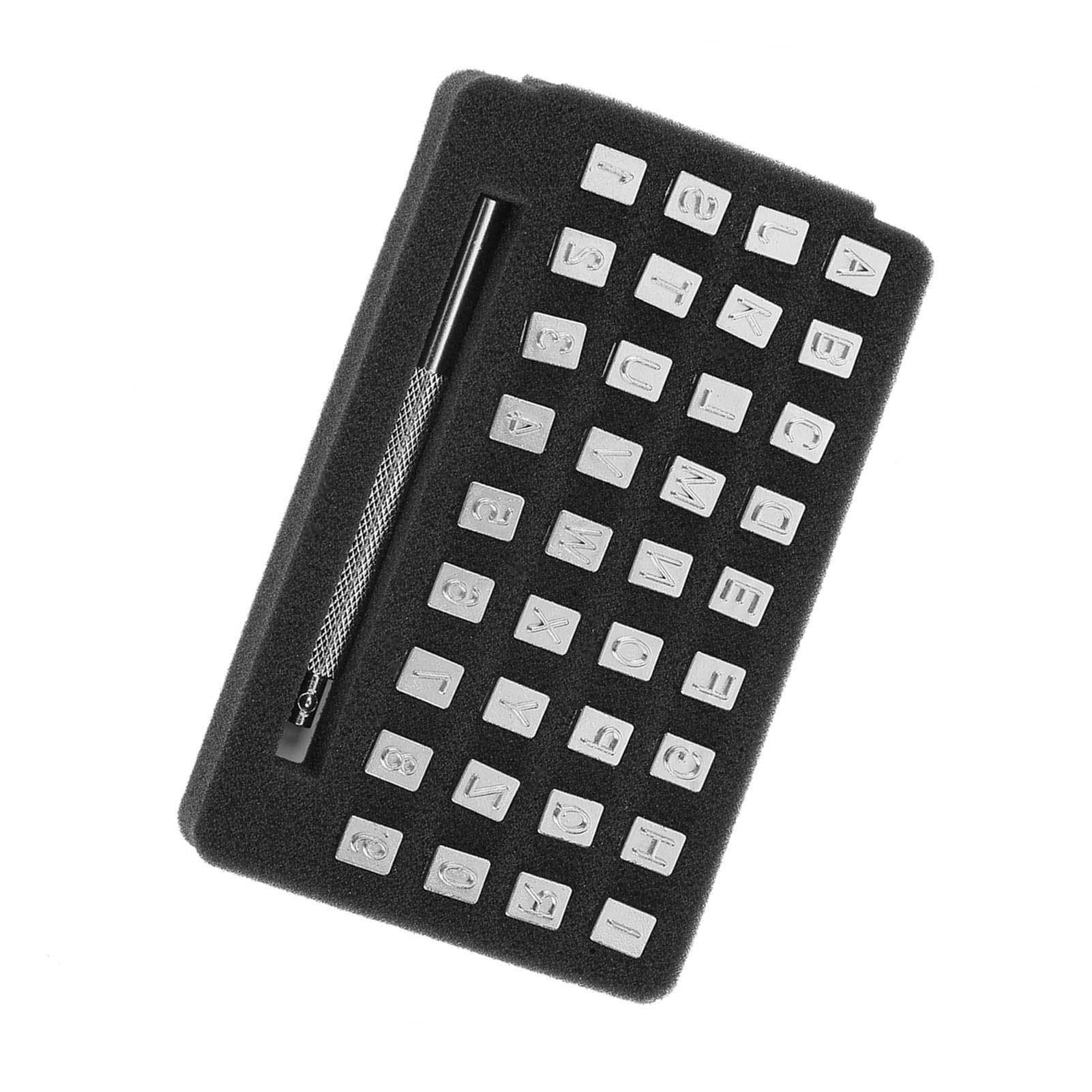 Gistuch 36pcs Stahlbriefnummer Leder Stamper Stempelwerkzeug für DIY -Handwerksdruck 6mm