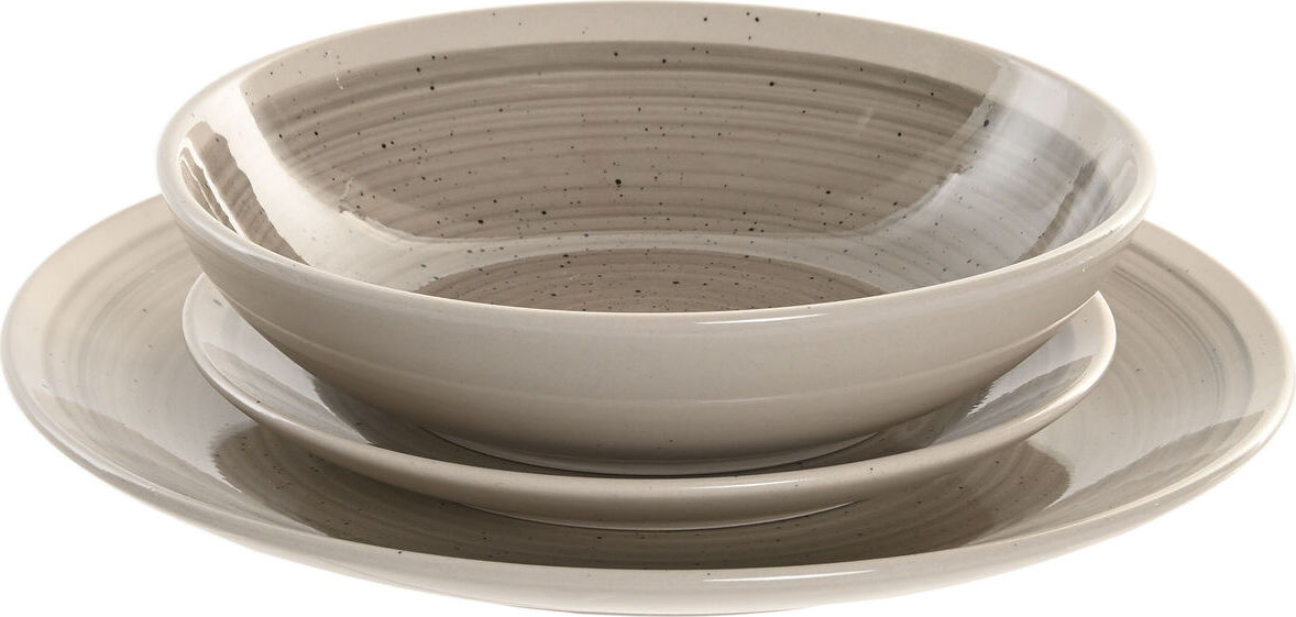 Geschirr Home ESPRIT Beige Grau Steingut 18 Stücke