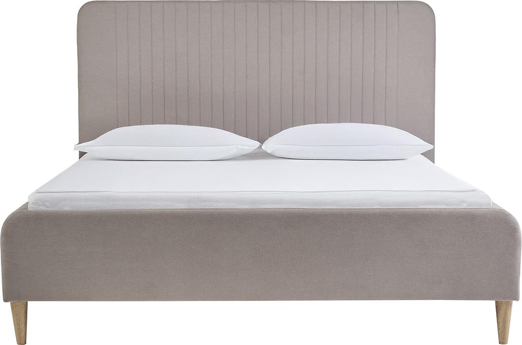 Miliboo - Doppelbett 160x200 in Taupe-Stoff LINDSAY
