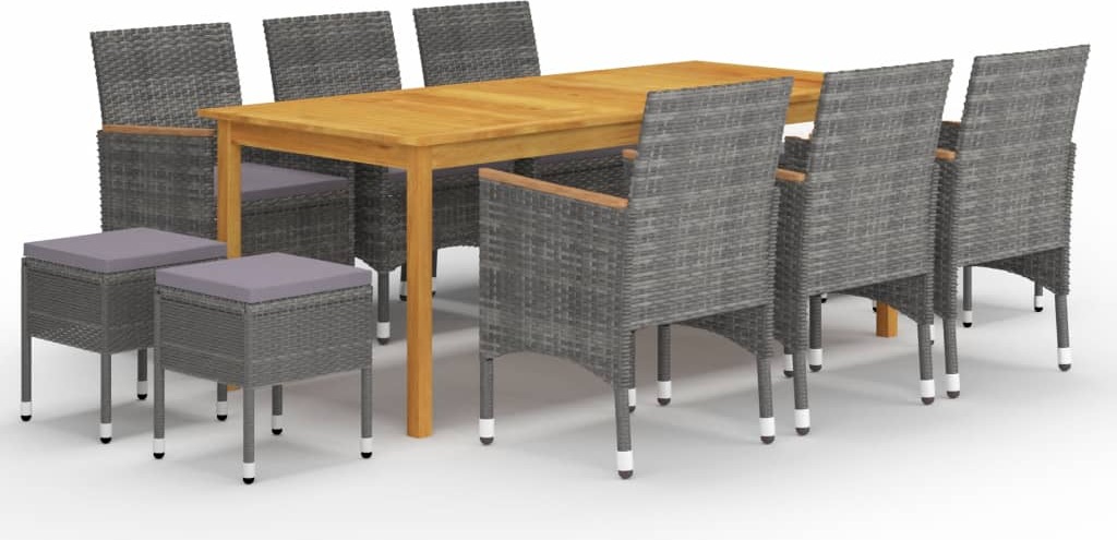 Prolenta Premium - 11 ks Záhradný jedálenský set sivý