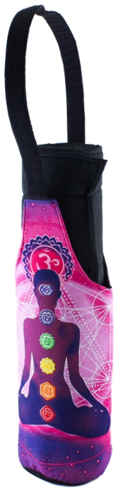GiftyCity Dini Yogamatten-Tasche 7 Chakren, Rosa, 100 % Baumwolle, 89 cm YBAGBOTTLE7CHVIOL