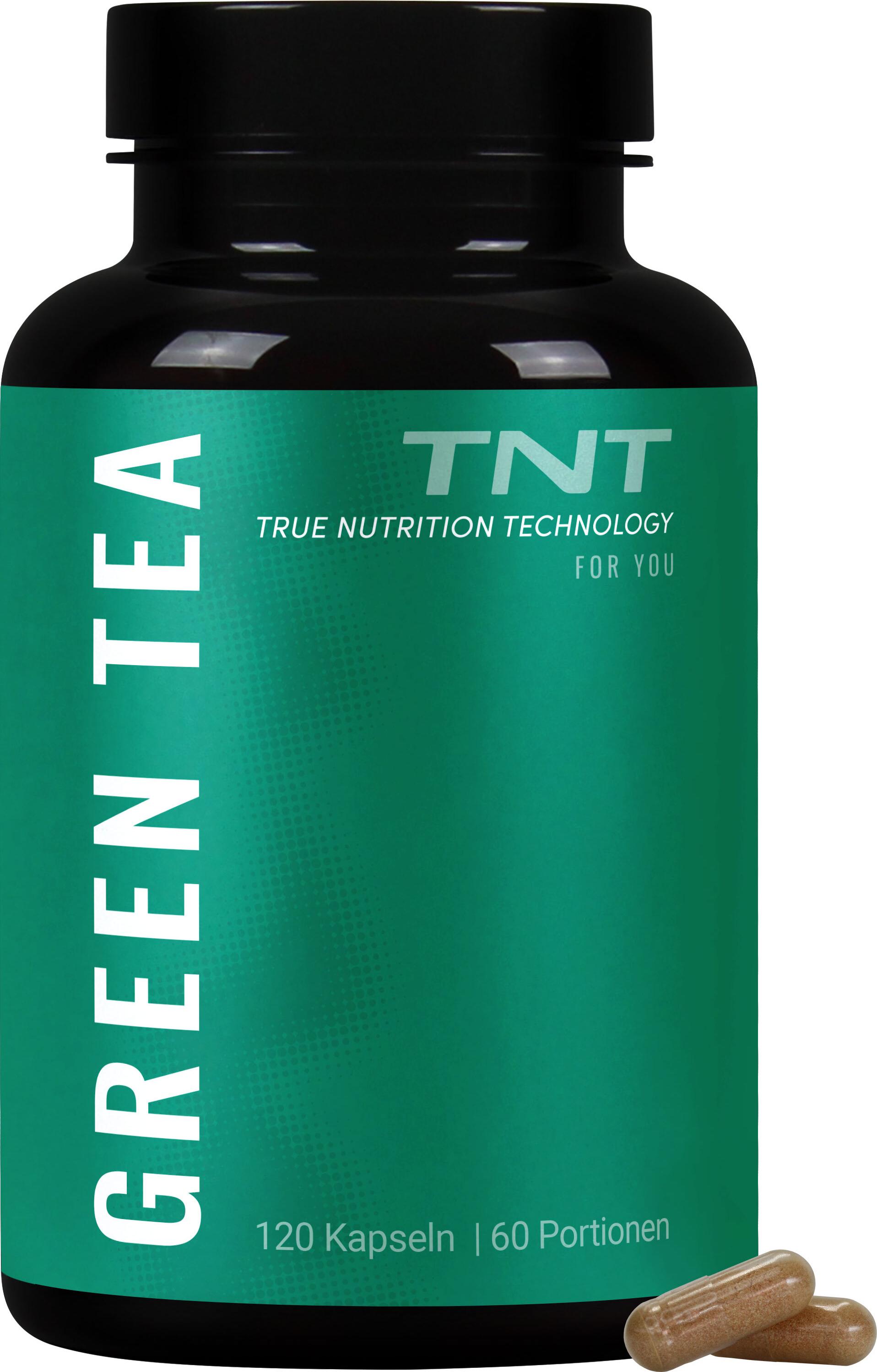TNT Green Tea Kapseln kann bei Fettverlust unterstützen, schützt vor oxidativem Stress 120 Kapseln ohne Geschmack 810673