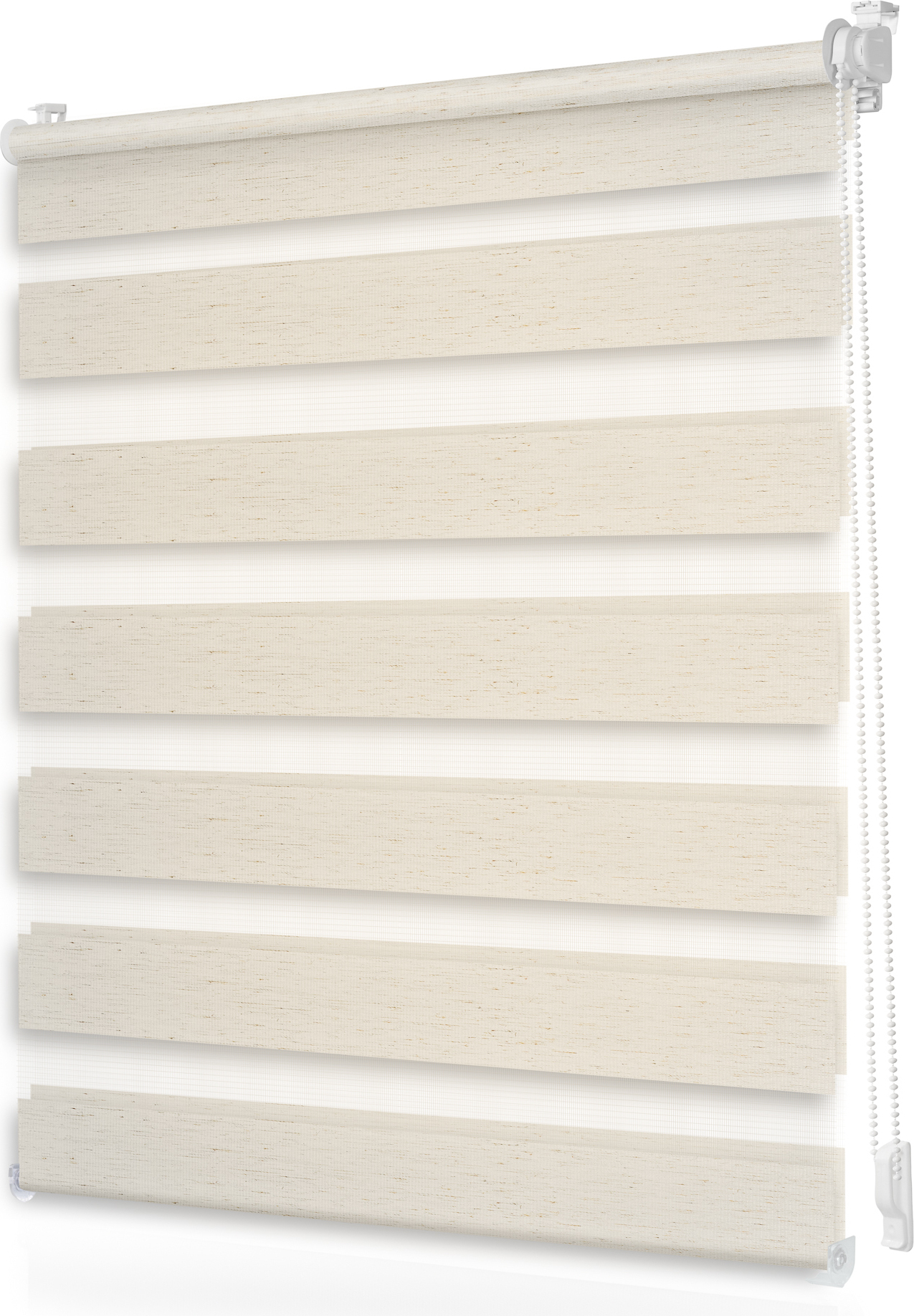 Lichtblick Duo Rollo ohne Bohren, blickdicht Natur, 50 cm x 130 cm (B x L) OO.DR.050.130.20