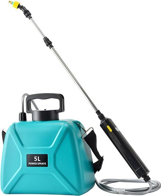 Mmgoqqt Elektrische Gartenspritze mit 3 verstellbaren Düsen, USB-aufladbar, Pflanzenschutzspritze für Garten, Unkrautbekämpfung und Autowäsche (5L Grüne Spritze) Kau-LA-25123-45