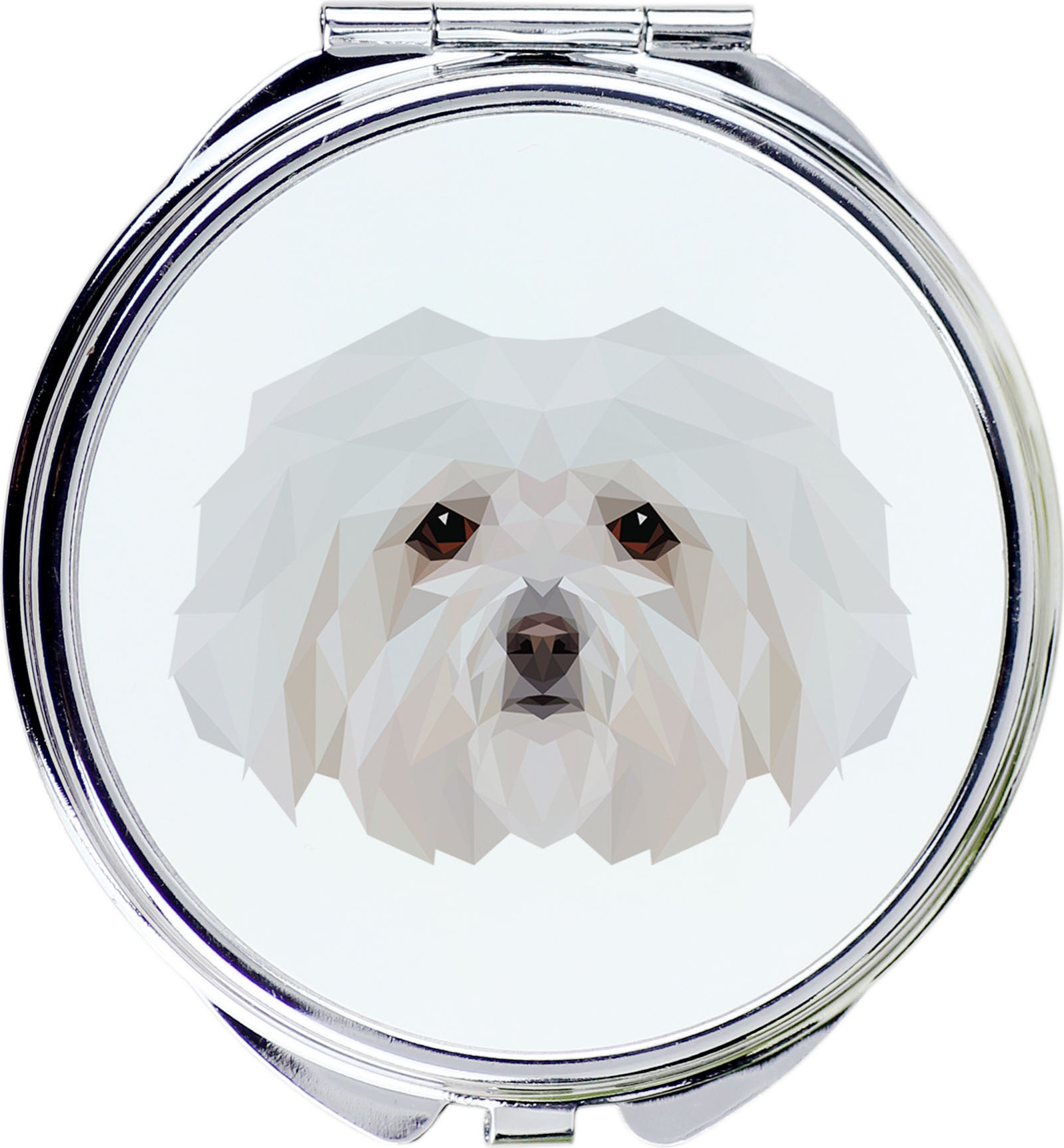 Bologneser, Bichon Bolognese - Spiegel mit Foto und geometrischem Aufdruck der Marke Art-Dog