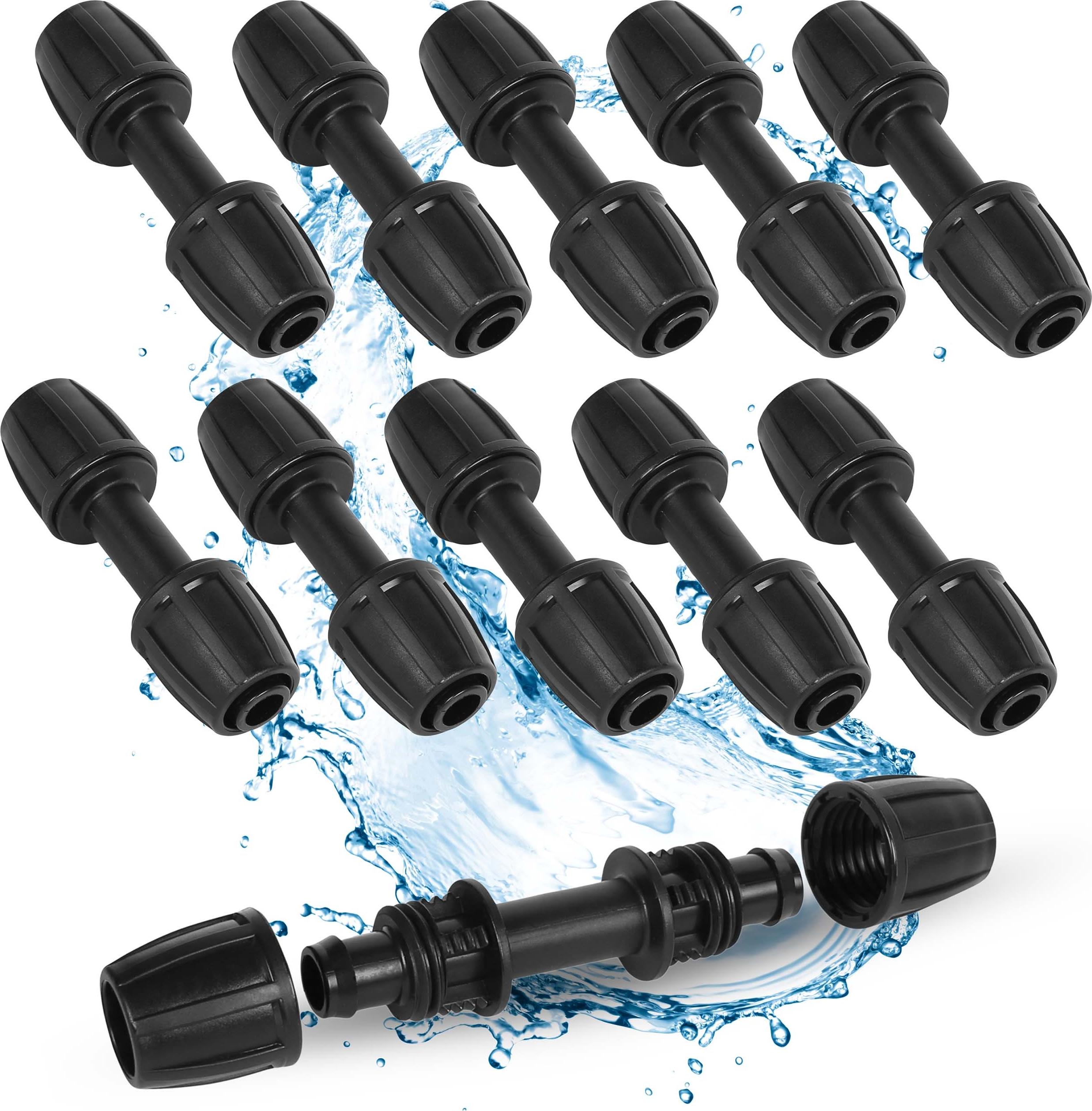 sarcia.eu WATERMIL Durchgangsverbinder QJ 16x16 mm für Bewässerungssystem, Gartenschnellkupplung 10 szt