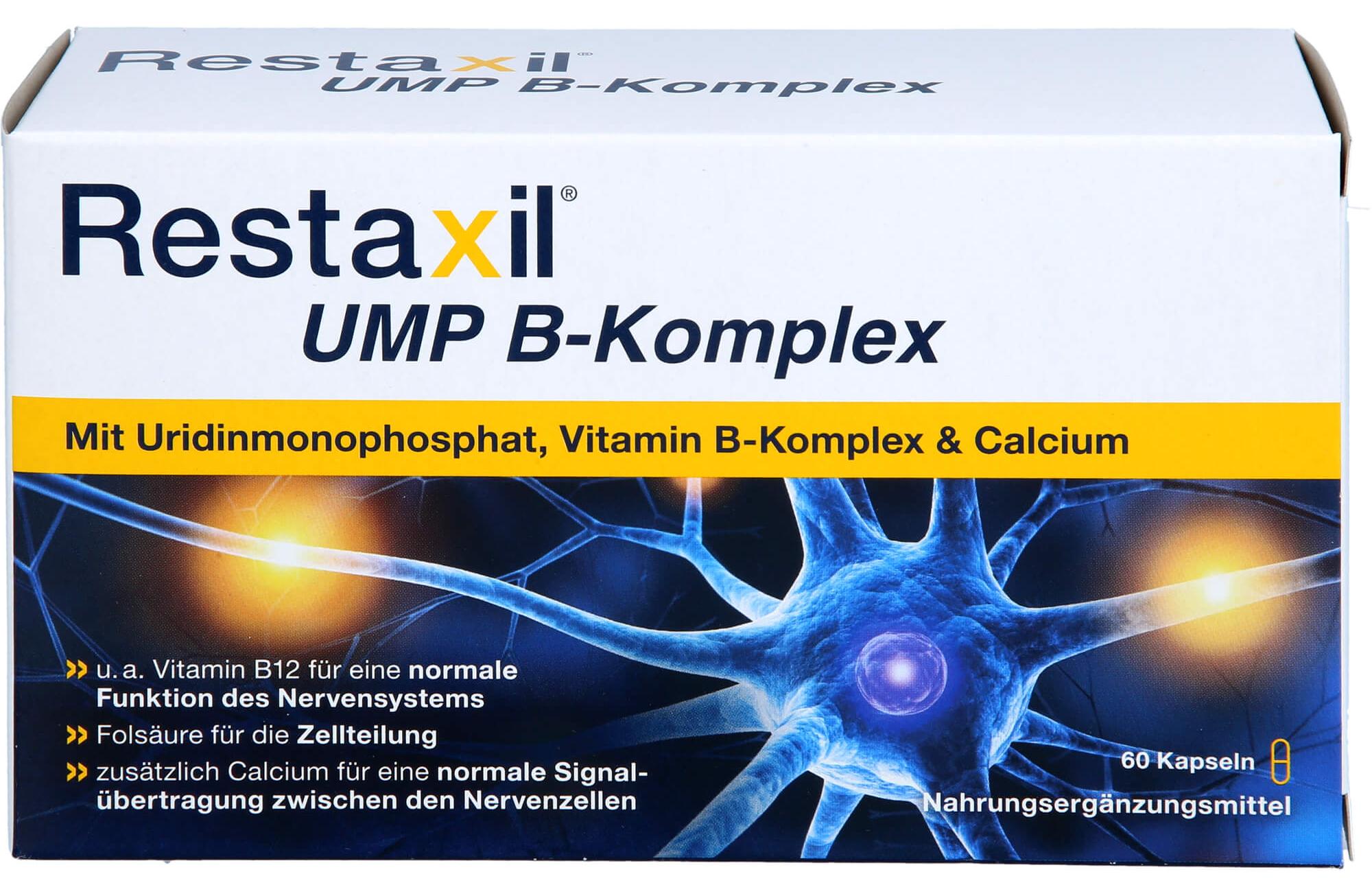 PharmaSGP GmbH Restaxil UMP B-Komplex Kapseln für eine normale Funktion des Nervensystems und der Zellteilung, 60 St. Kapseln 16198926