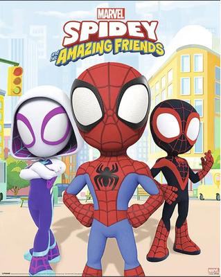 The Wall - the art of framing Decopanel The Spidey mit drei Comic-Helden, kindgerecht, 70x50 cm