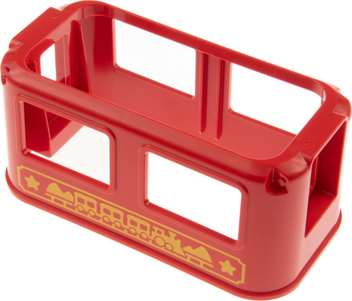 1x Lego Duplo Eisenbahn Kabine 4x8 rot gelb Ausschnitt Fenster E-Lok 35733pb01
