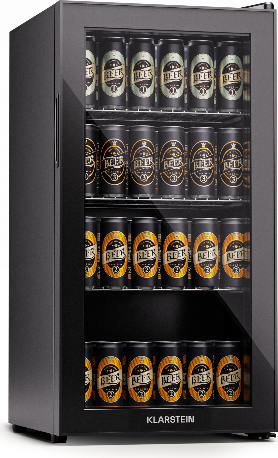 Klarstein Kühlschrank mit Glastür, Leiser Edelstahl-Kühlschrank, Indoor/Outdoor Getränkekühlschrank, Schmaler Weinkühlschrank für Getränke, 74L Kühlschrank mit Herausnehmbare Ablagen, 5-18°C 35