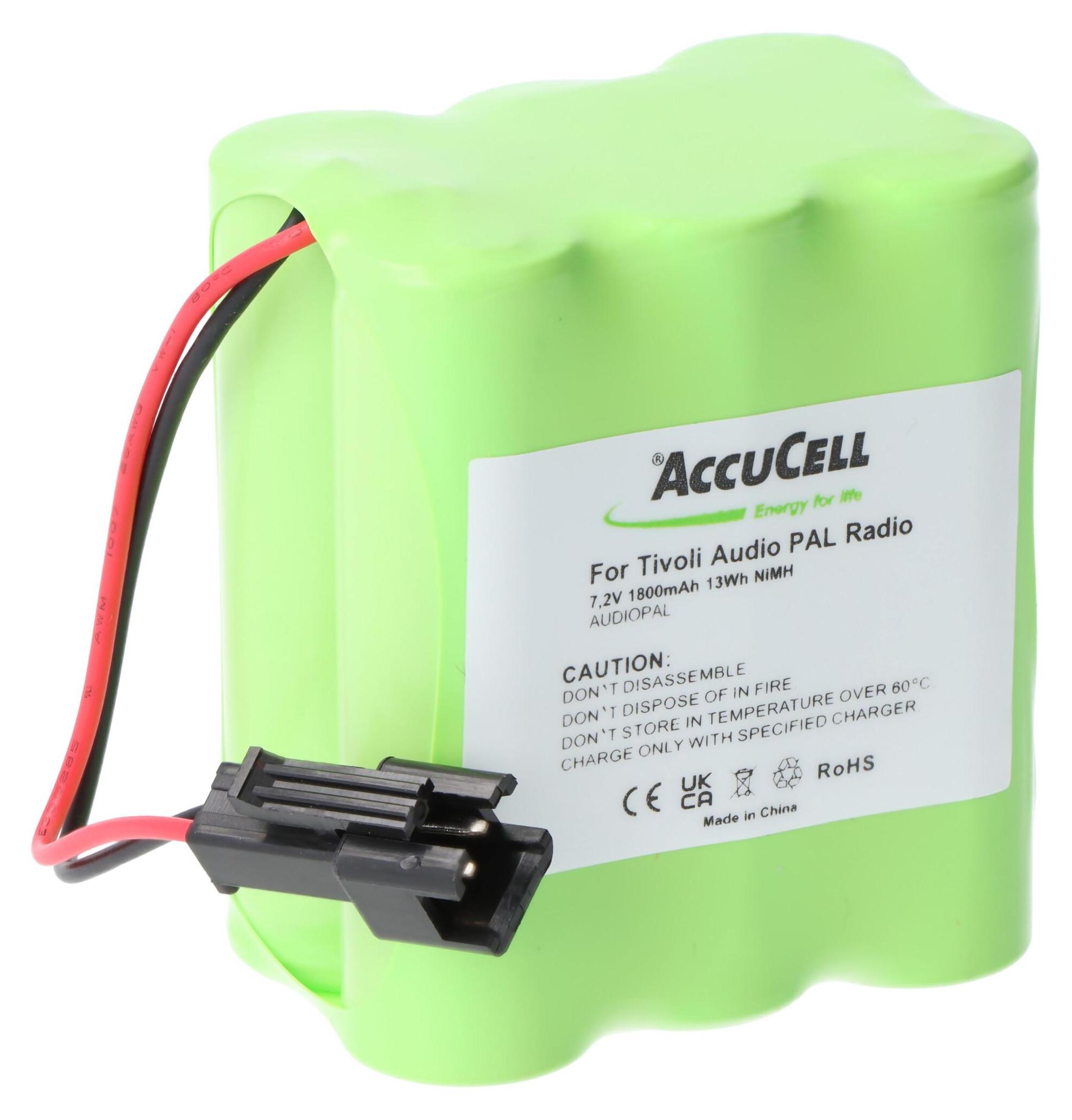 AccuCell Akku passend für Tivoli Audio PAL Radio, iPAL Radio, MA-1, -2,-3 mit 1800mAh AUDIOPAL