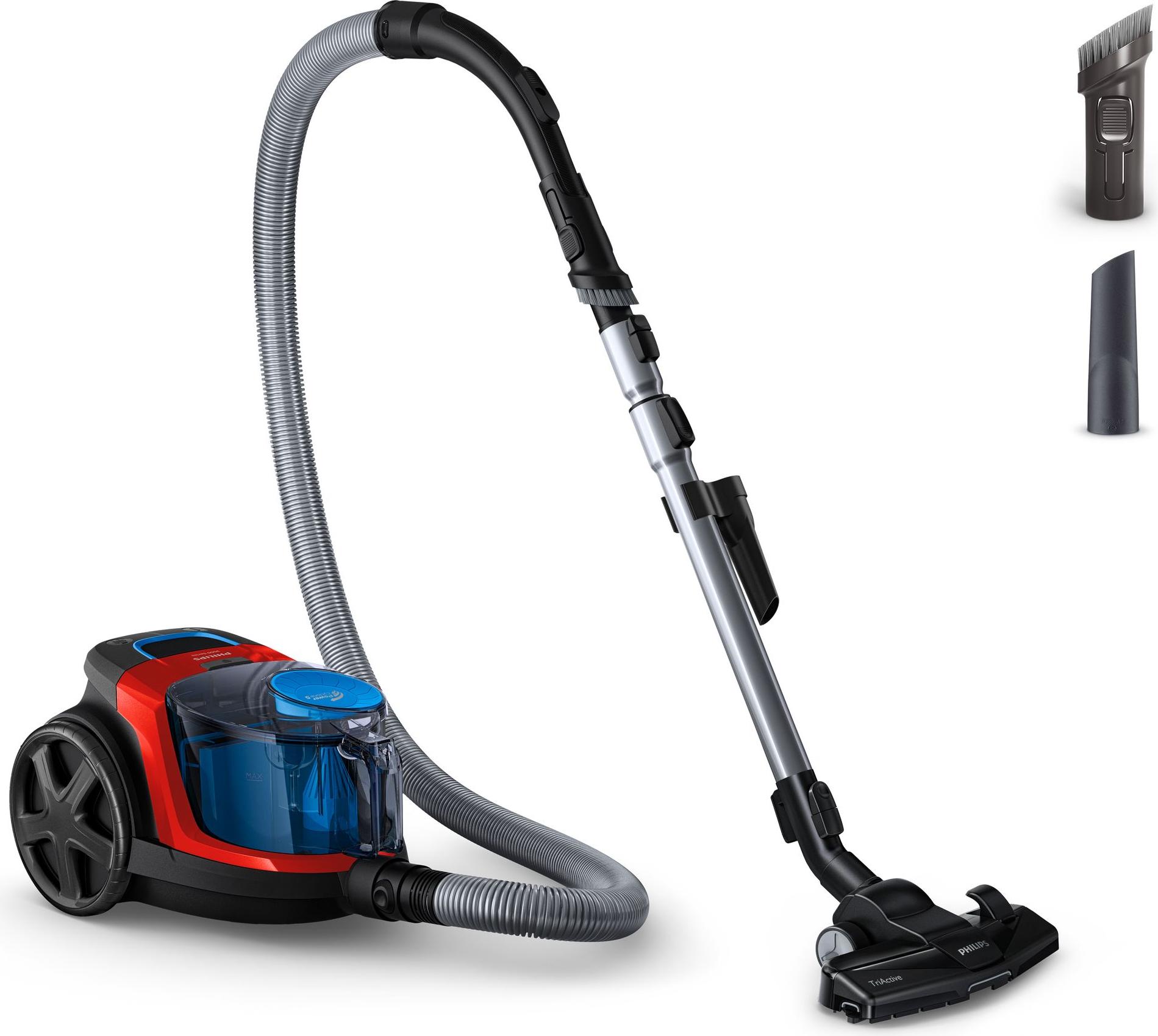 Philips PowerPro Compact Staubsauger ohne Beutel, 900 W, rot (FC9330/09)