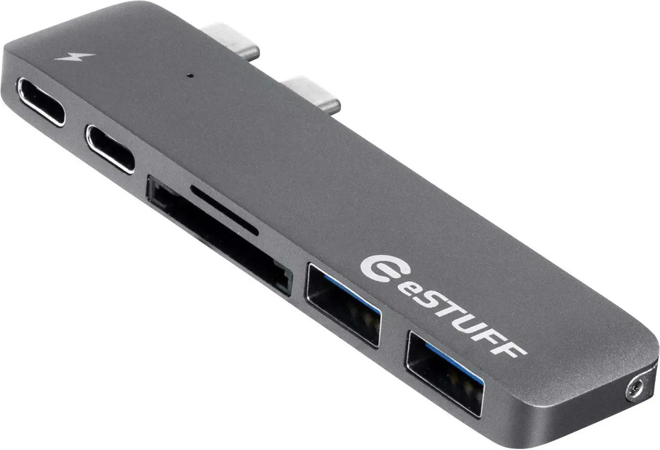 rozbočovač eSTUFF USB-C Slot-in Hub PRO sivý