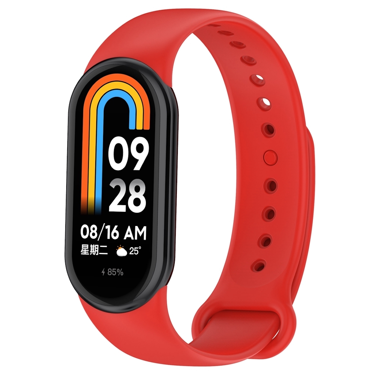 Pre Xiaomi Band 8 Premium Sport Silicone Watch Strap Red New