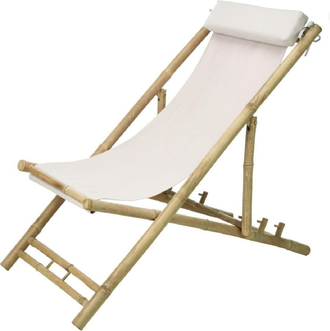 Lehátko ProGarden bambusové biele lehátko