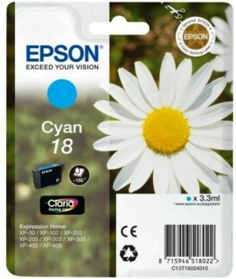Epson Originalpatrone Claria Home 18 Cyan - 180 Seiten - für Expression Home XP C13T18024022