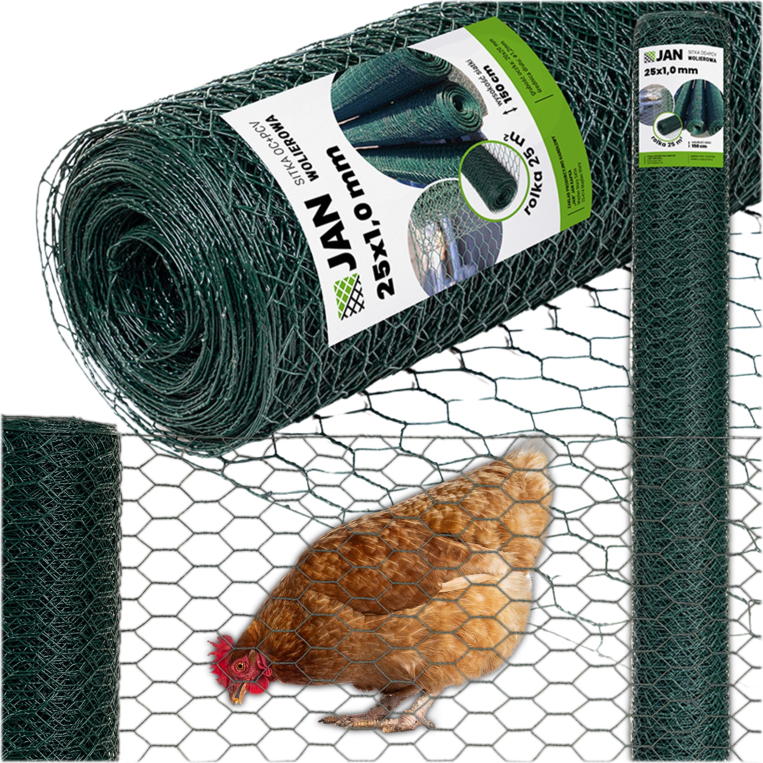 Z_P_H_JAN Sechseckgeflecht - Grün - 2500 Cm - Sechseckig - 25 M²