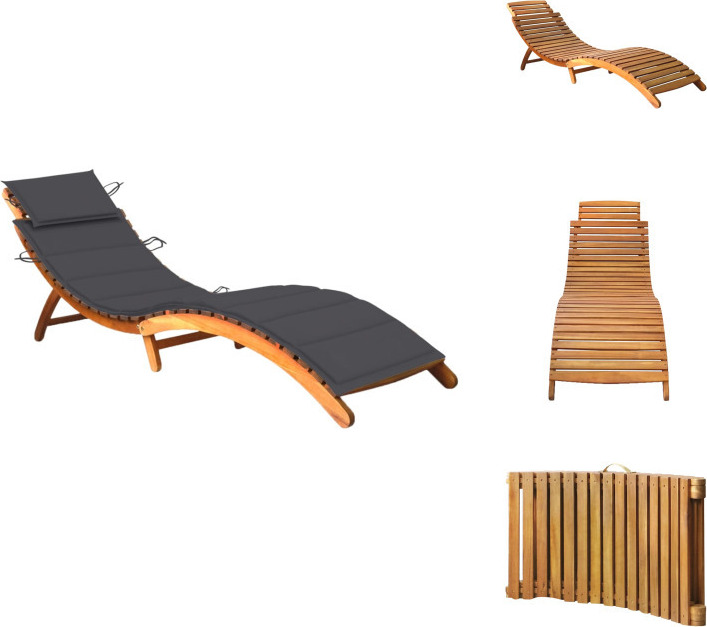 vidaXL Lehátko s vankúšom z masívneho dreva akácie - Lehátka