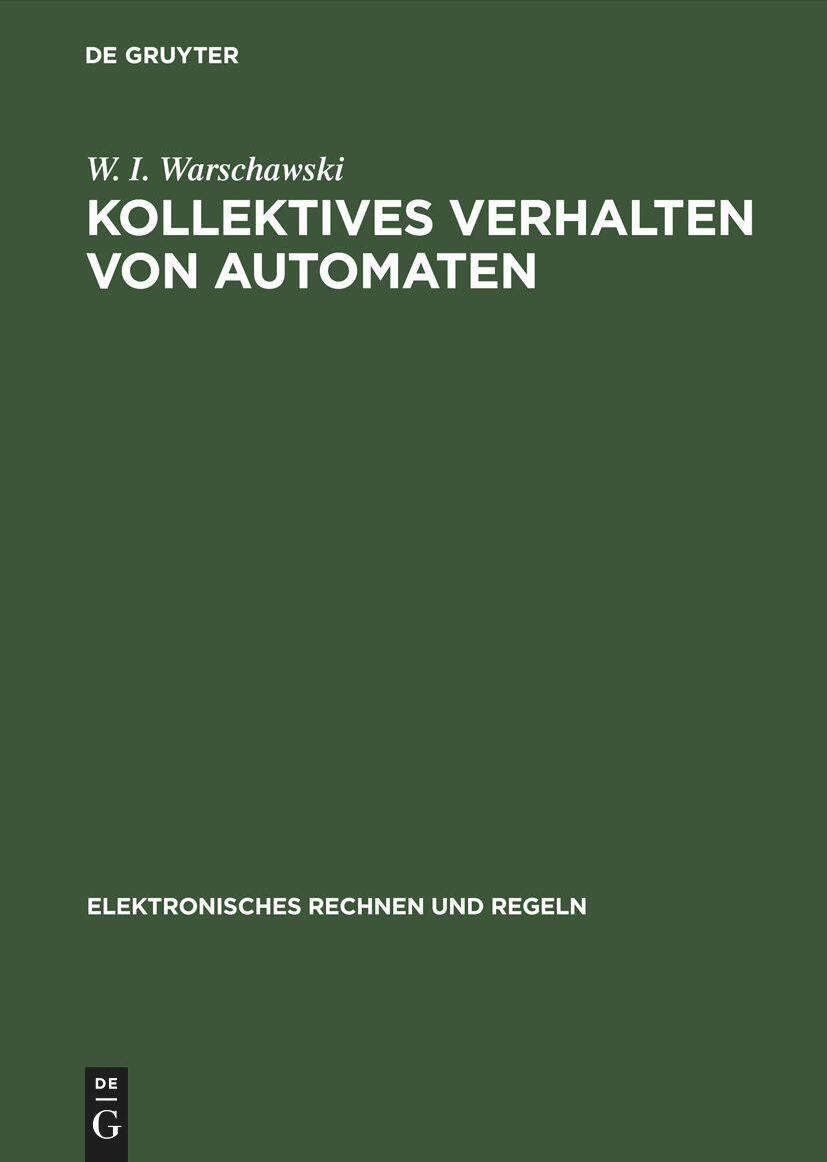 De Gruyter, Mercury Learning And Information Kollektives Verhalten von Automaten