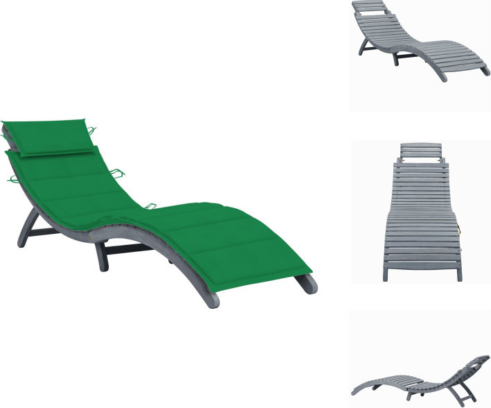 vidaXL Lehátko s vankúšom sivé z masívneho dreva akácie - Lehátka