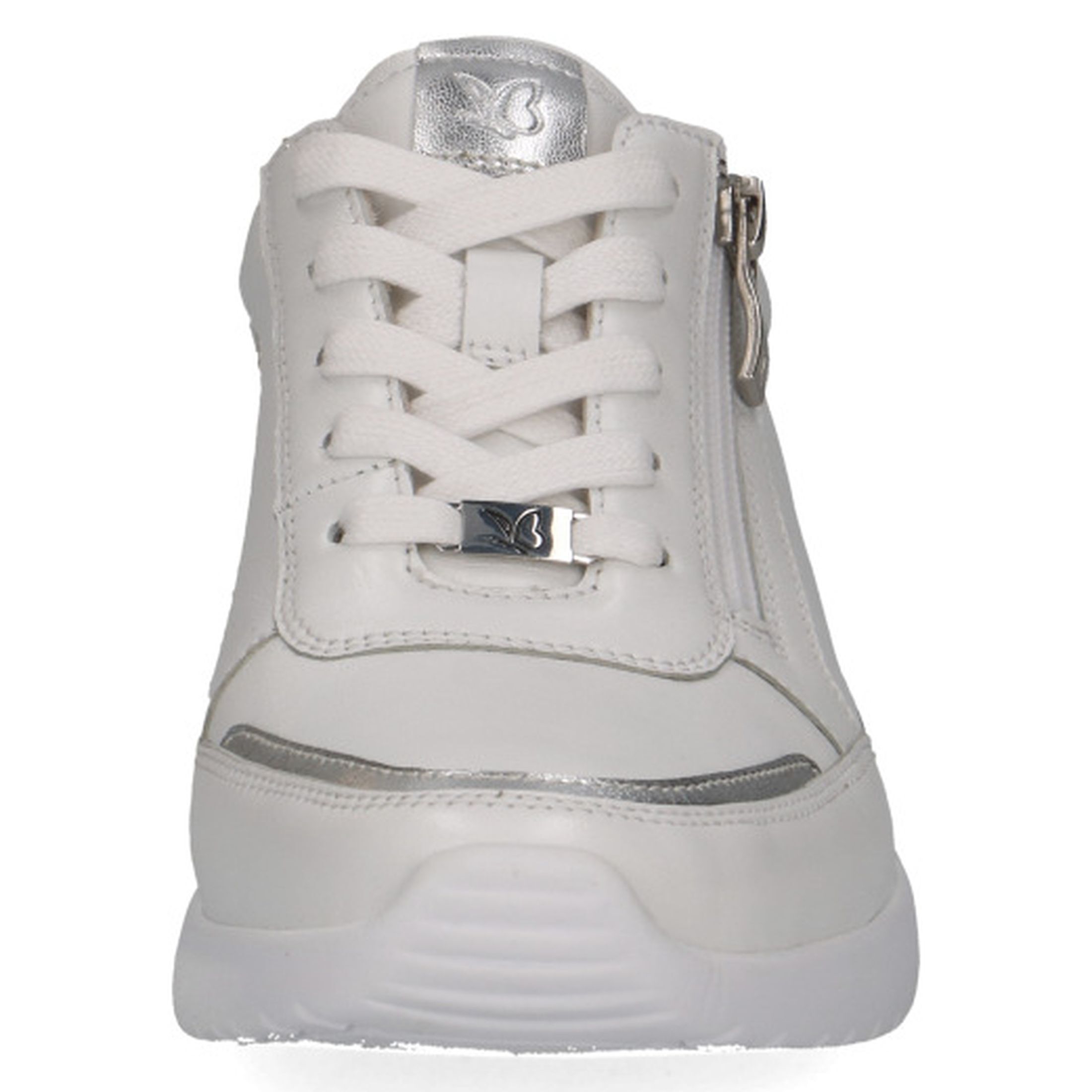 Caprice Damen Sneaker Schnürschuhe Reißverschluss Leder 9-23721-44, Größe:39 EU, Farbe:Silber 9_23721_44_191_39