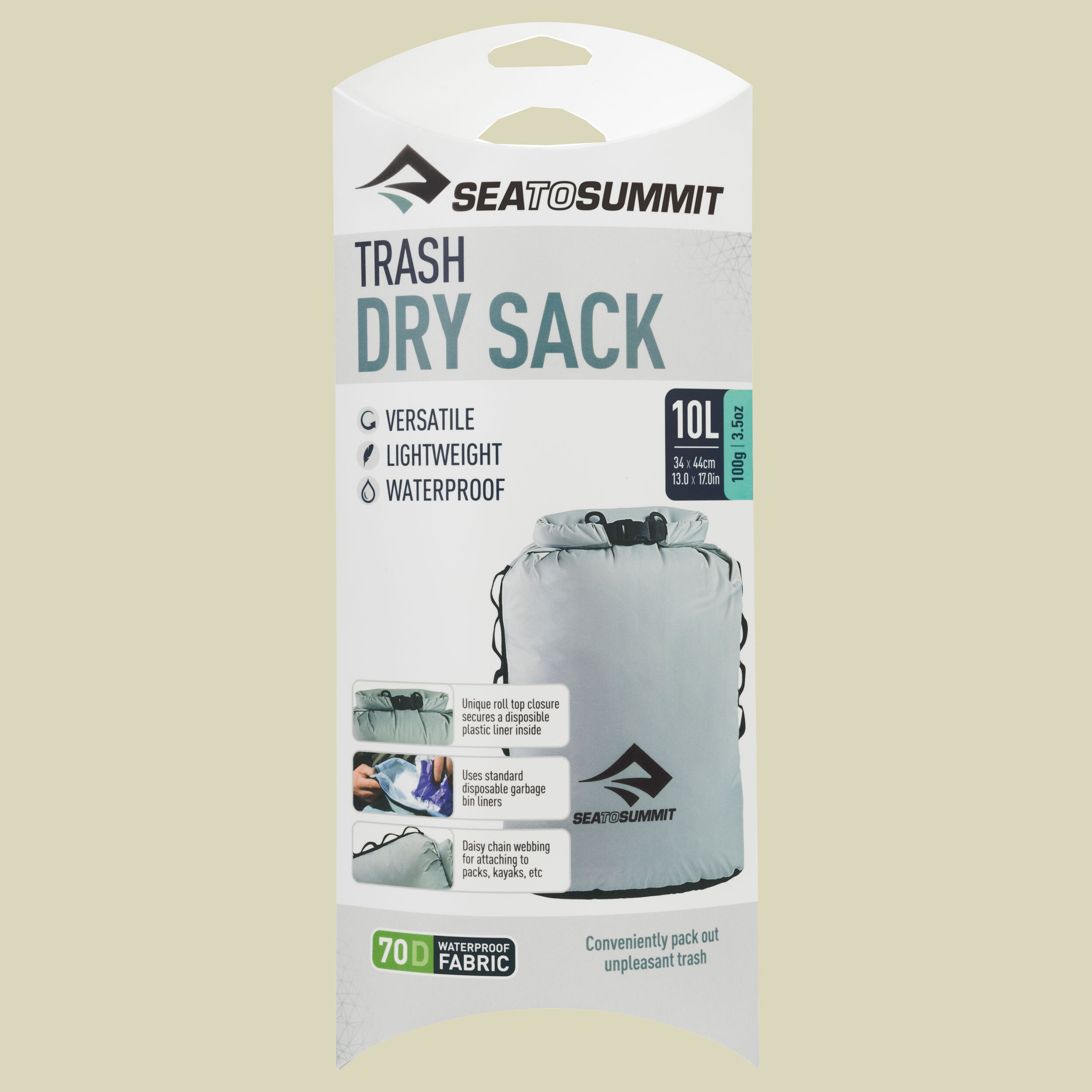 Sea To Summit Sea to Summit Trash Dry Sack (10 Liter) Grey 0 ATRASHDS