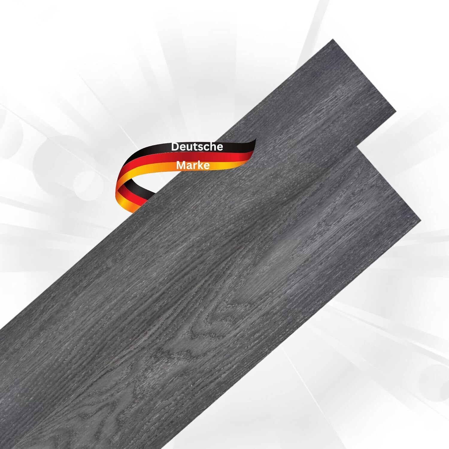 DELUKE® Laminat Dielen PVC selbstklebend wasserfest | 2mm Stärke, Rutschfest | Vinyl Bodenbelag Laminatboden Nachbildung-Dielen Fußbodenlaminat Boden Planken Dielenboden Vinylboden | Schwarz , 2,51 m²